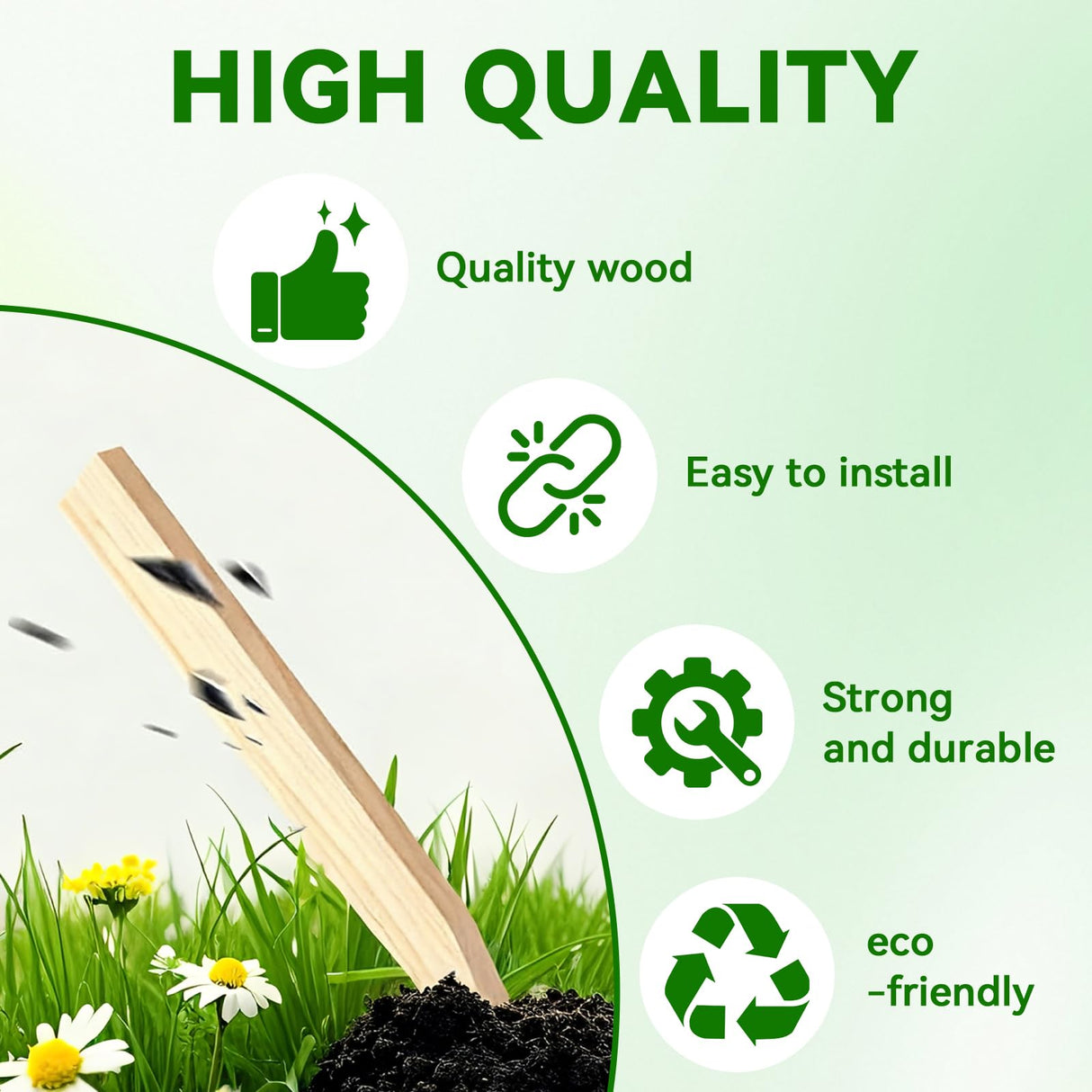 20 Pieces Wooden Garden Stakes 12 Inch Grade and Survey Stakes Wooden Garden and Sign Posts for Plant Support Silt Fence Yard Farm Survey Boundaries Baselines