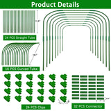 8 Sets 41.3"x32" Greenhouse Hoops Grow Tunnel for Garden Plants and Raised Beds,Durable Removable Rust-Free Steel Coated Frame Garden Hoops Kit with 24 Clips,Row Cover Hoops for Outdoor Vegetable