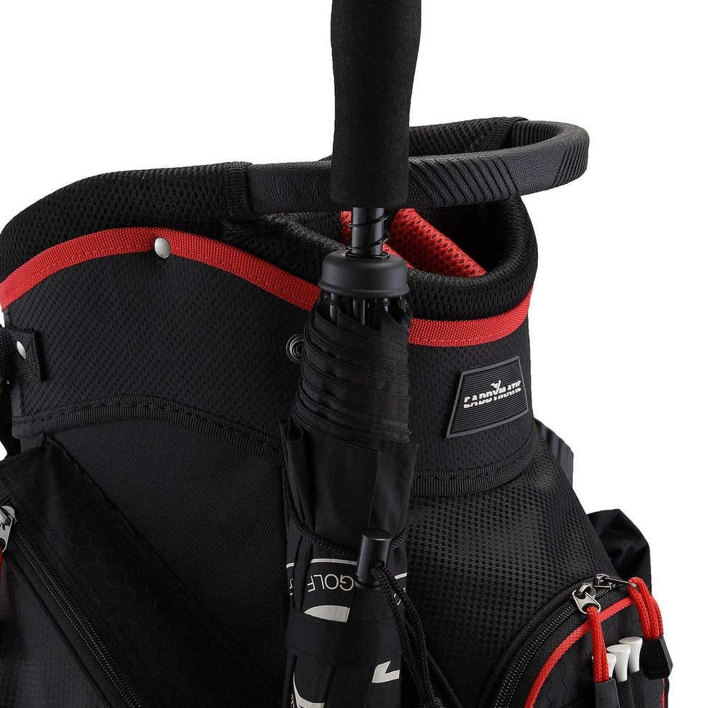 Caddymatic Golf Deluxe 14-Way Cart Bag Black/Red