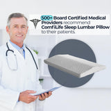 ComfiLife Lumbar Support Pillow for Sleeping Memory Foam Pillow for Back Pain Relief - Side, Back and Stomach Sleepers- Triangle Wedge Bolster Pillow - Bed Rest Pillow (White, Standard)