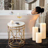 TECHLONG Flickering Flameless Candles with 3D Moving Flame, Last 1000+ Hours Battery Operated Candles with Timer, Ivory Real Wax Pillar Electric LED Candle for Wedding Christmas Party/3" x 8"