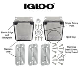 Igloo Cooler Heavy-Duty Stainless Steel Parts Kit - 2 Latches, 3 Hinges, Latch Posts & Screws - Marine-Grade, Corrosion-Resistant Parts