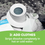 Tru Earth Compact Dry Laundry Detergent Sheets, Unscented - Up to 768 Loads (384 Count) - Paraben-Free - Original Eco-Strip Liquidless Detergent, Travel Sheets, Bulk