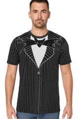 Disney Nightmare Before Christmas Jack Skellington Costume Suit T-Shirt(LG, Front/Back) Black