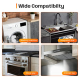 Stainless Steel Stove Gap Covers,Stove Gap Filler, Range Trim Kit, Stove Gap Guards, Heat Resistant and Easy to Clean, Easy retractable Length 13.8" to 27.5", Width 0.79",Black(2PCS)