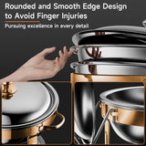 Chafing Dishes for Buffet, 4 Pack 5QT Round Stainless Steel Chafing Dish Set for Home Parties, Christmas Gatherings, Catering Events Complete Buffet Warmer Set (Rose Gold 4)