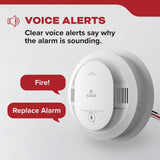 Kidde Smoke Detector, Hardwired with 10-Year Battery Backup, Voice Alerts, Interconnectable, LED Status Lights, 85 dB Alarm, 5-inches, 20SA10-V, 1 Pack