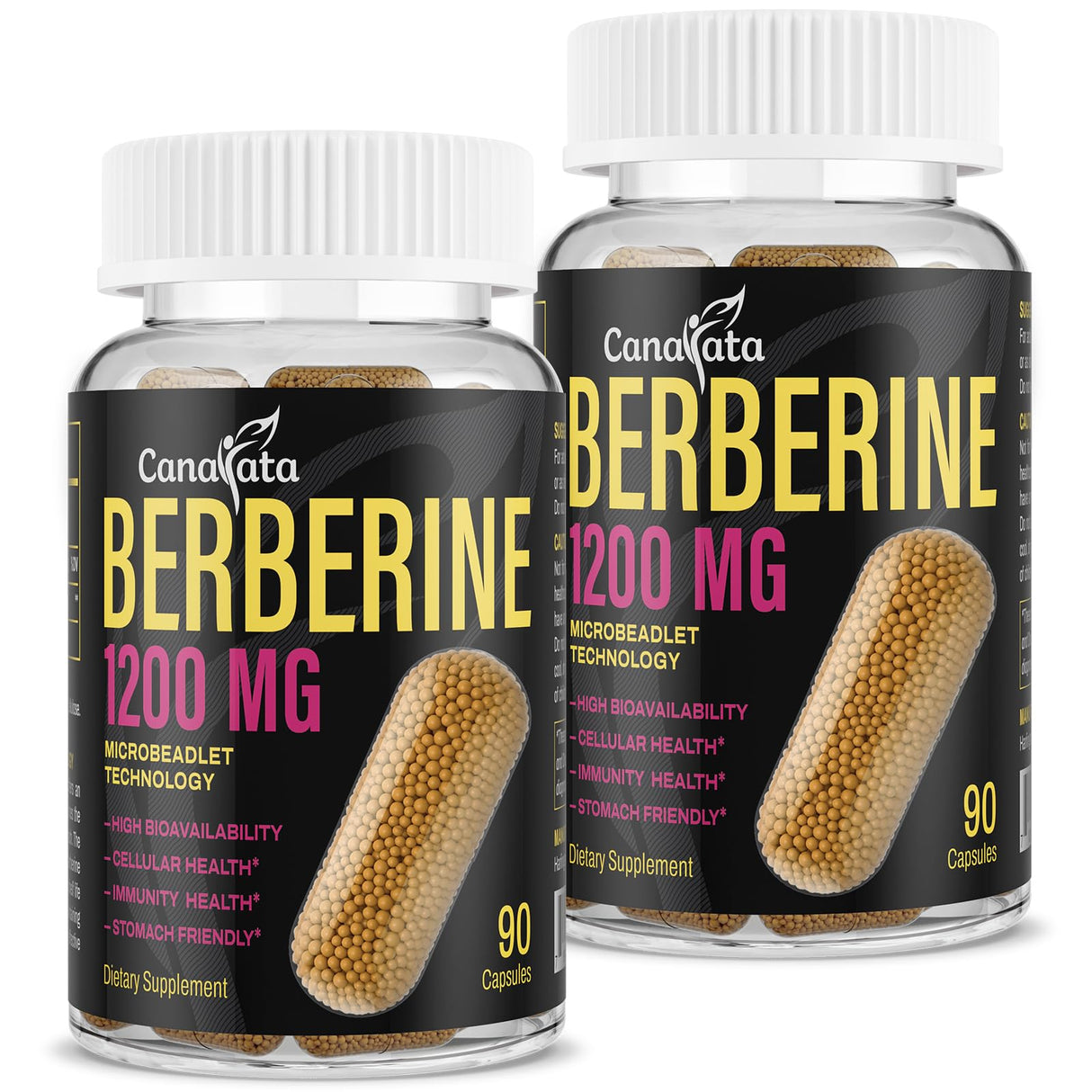 Berberine Supplement 1200mg - High Bioavailability Berberine HCL Microbeadlets,AMPK & GLP-1 Activator Support Cardiovascular Health for Women Men 180 Vegan Capsules