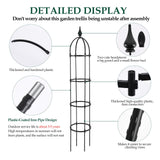 WellSign 6.6ft Tall Garden Obelisk Trellis for Climbing Plants Outdoor