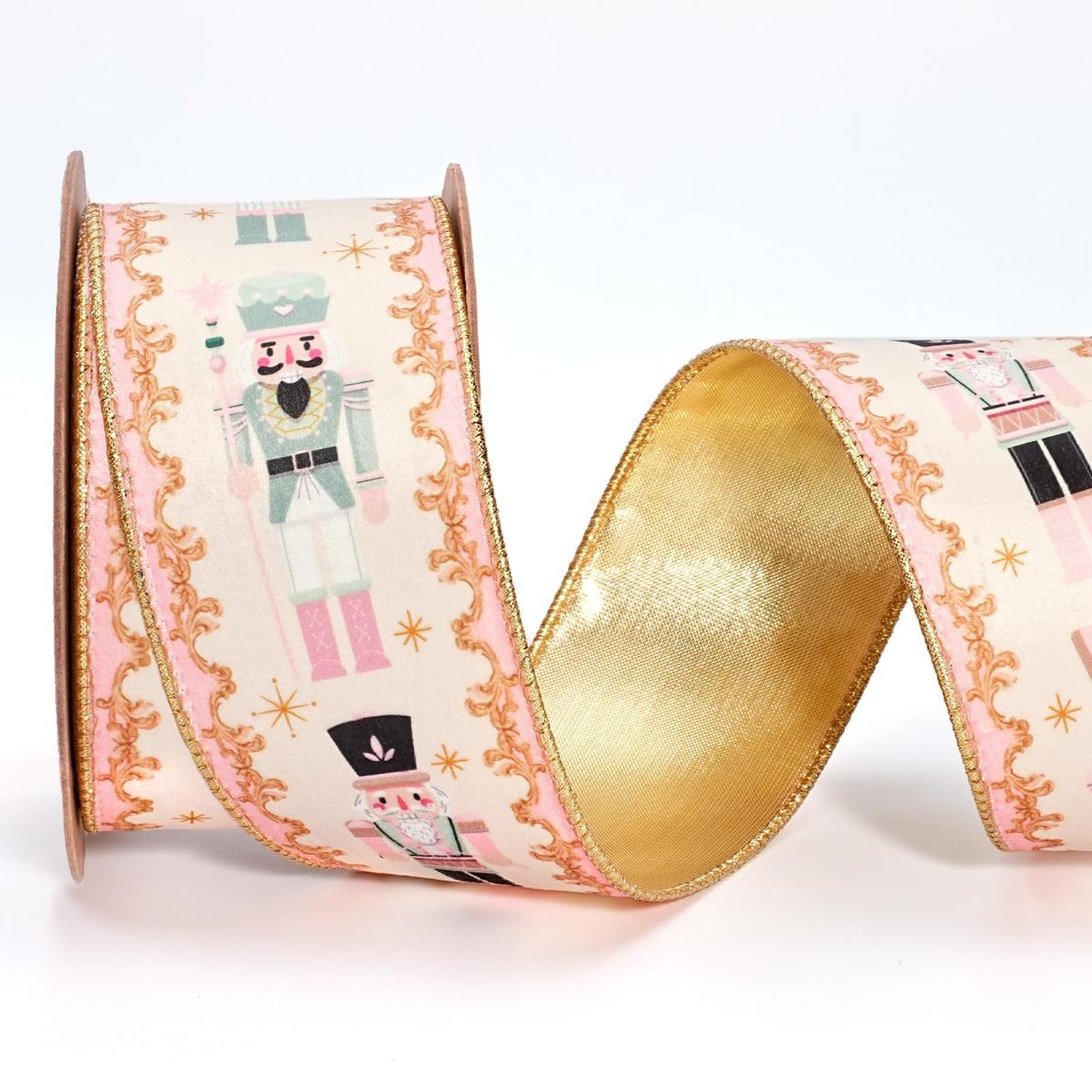 Nutcrakrt Ribbon LaRibbons Nutcracker Velvet Ribbon Wired, 2.5 Inch x 10 Yards Reversib ...