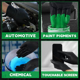 FINITEX Heavy Duty Black Industrial Nitrile Disposable Gloves - 100PCS 8Mil Latex-free Powder-free 3D Diamond Mechanic Gloves (Large)
