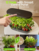 LETPOT Hydroponics Growing System, 12 Pods Indoor Herb Garden Kit with 24W LED Grow Light, 5.5L Water Tank & 16" Adjustable Height, Smart Indoor Gardening System for Kitchen, Home & Gift