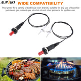 Aupoko 2 Sets Piezo Spark Ignition with Cable Push Button Igniter, Type of 1 Out 2 Electrode 200 Degree Resistance Wire, Fit for Gas Fireplace Gas Oven Gas Heater lgniter Ceramic Kitchen Lighter