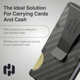 Hayvenhurst Wallet for Men - Slim RFID Blocking Metal Mens Wallet with Money Clip, Minimalist Front Pocket Credit Card Holder & Wallet