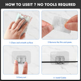 Galetcy Hooks for Outdoor String Lights - 100 Pack with Adhesive Strips - No Damage, No Tools, No Holes, Waterproof and UV-Resistant, Perfect for Christmas and Patio Decor