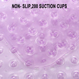 YINENN Bath and Shower Safety Mats 40x16 inch, Non Slip with Suction Cups for Bathroom Stall and Tub Floor, Extra Large and Machine Washable, Drain Holes Keep Bathtub Clean, Purple