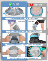 Waterproof Extra Wide Full Leg Cast Cover for Shower after Knee Surgery with Upgrade Non-Slip Bottom, Watertight Leg Cast Protector for Knee Immobilizer/Brace, Bandage Wounds, Walking Boots, Reusable