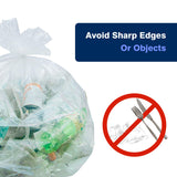 Plastiguide 33 Gallon Clear Trash Can Liners, 33'' x 40'', 500 Count, High Density Garbage Bags for Home, Outdoor, Recycling, Commercial, and Industrial Use