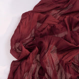 DeZerlor Burgundy Red Cheesecloth Table Runner 6 Pack Fall Table Runners Boho Gauze 120 Inches Red Cheese Cloth Fall Table Decorations for Thanksgiving Christmas Weddings Bridal Shower Candlelight