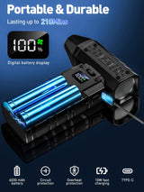 Compressed Air Duster 130000RPM Electric Duster with LED Light, 100 Gear Adjustable Rechargeable Cordless Air Blower Cleaning Tool for Keyboard,Electronic Devices,Car, Christmas Gifts for Men,Black