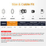 QILIPSU 50pcs 1/4" NPT Cable Gland Waterproof IP68 Nylon Cable Pass Through Cord Grip Connector Strain Relief Wire Grommet