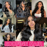 eddfine 250% Density Glueless Wigs Human Hair Pre Plucked Pre Cut 5x5 HD Lace Closure Wigs Human Hair Body Wave Lace Front Wigs Human Hair for Women Glueless Wigs Human Hair for Beginners 26 Inch