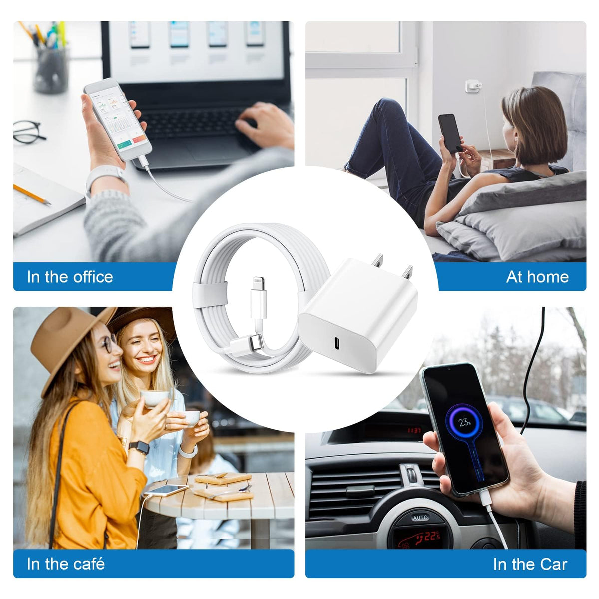iPhone Charger Fast Charger,USB C Charger 4 Pack, 6FT Lightning Cable