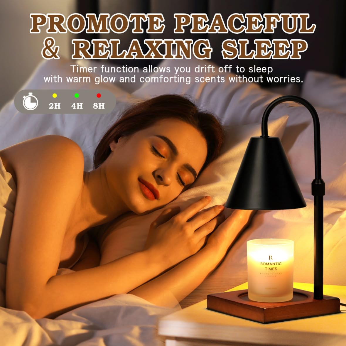 Modern Candle Warmer Lamp with Timer, Dimmable Candle Lamp Warmer, Men Women Christmas Birthday Gift, Black Candle Warmer, Adjustable Candle Light Warmer, Cozy Living Room Bedroom Home Decor