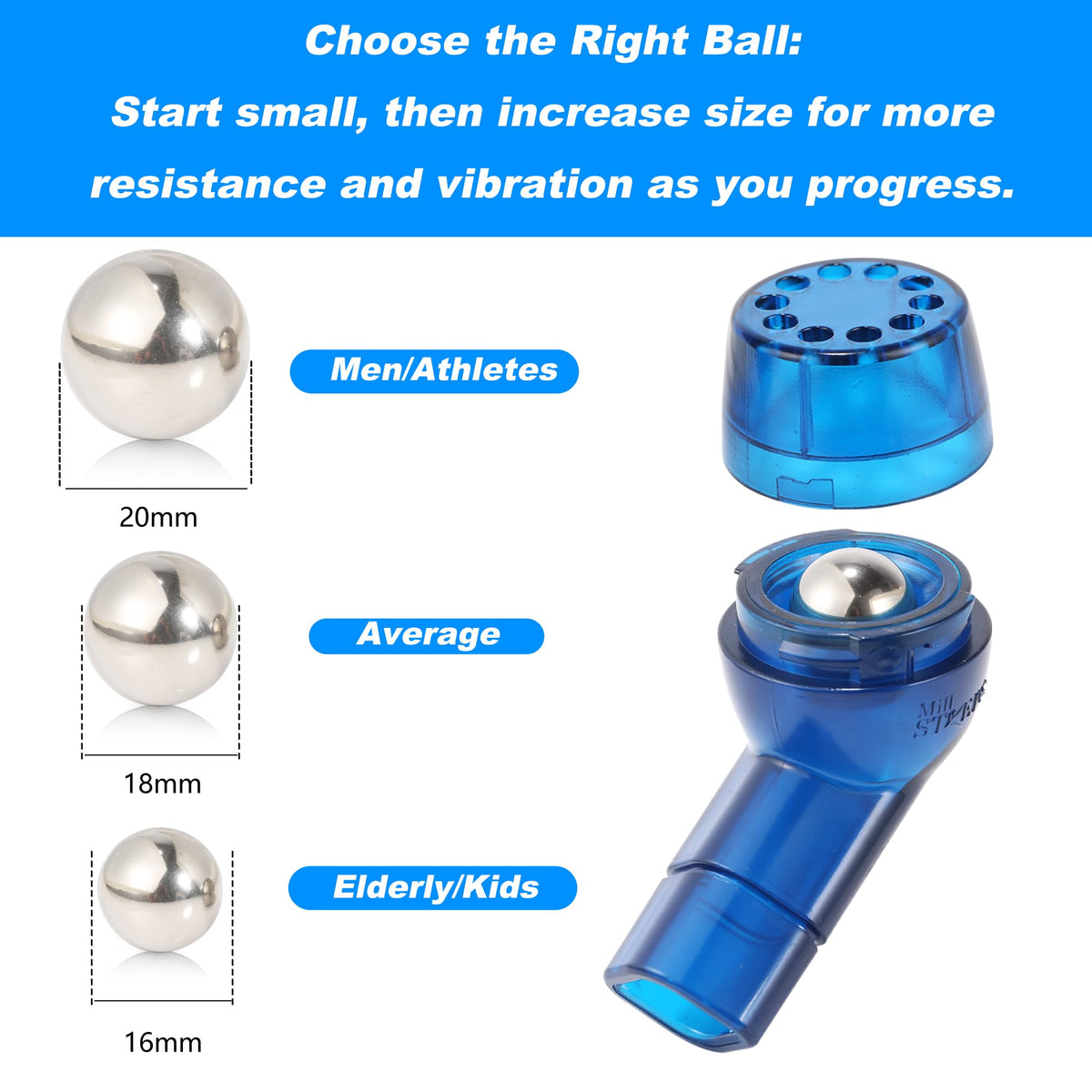 External Muscus Device MILLSTEPS Breathing Exercise Device for Lungs,Mucus Relief and Lung Ex ...