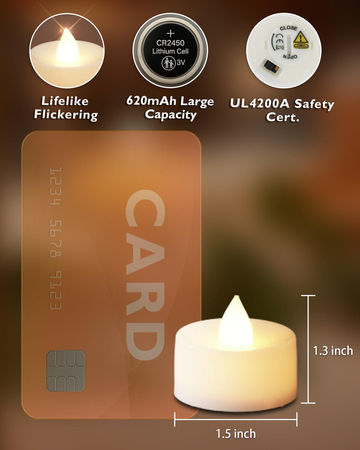 Homemory 12-Pack Remote Flameless LED Battery Tea Light Candles, 400+Hrs