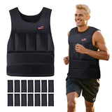 Wolliwa Adjustable Weighted Vest for Men Women,2-20 Lbs Adjustable Weights Weighted Vest with Straps Running Weight Vest Walking Strength Training Fitness,Black,14 PCS Sandbags,Each 1.27 Lbs