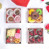 ROSPAKTEK 100Pack 4x4x2.5 Inches Charcuterie Boxes with Clear Lids - Bakery, Chocolate Covered Strawberries, Cupcake, Pie, Treat, Macaron Boxes for Christmas, Valentine's
