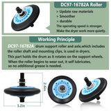 Upgraded Sam-Sung Dryer Repair Kit Compatible with Samsung Dryer Roller Replacement Kit, Replacement for Samsung Dryer Parts DC97-16782A Dryer Roller, DC93-00634A Idler Pulley, 6602-001655 Belt