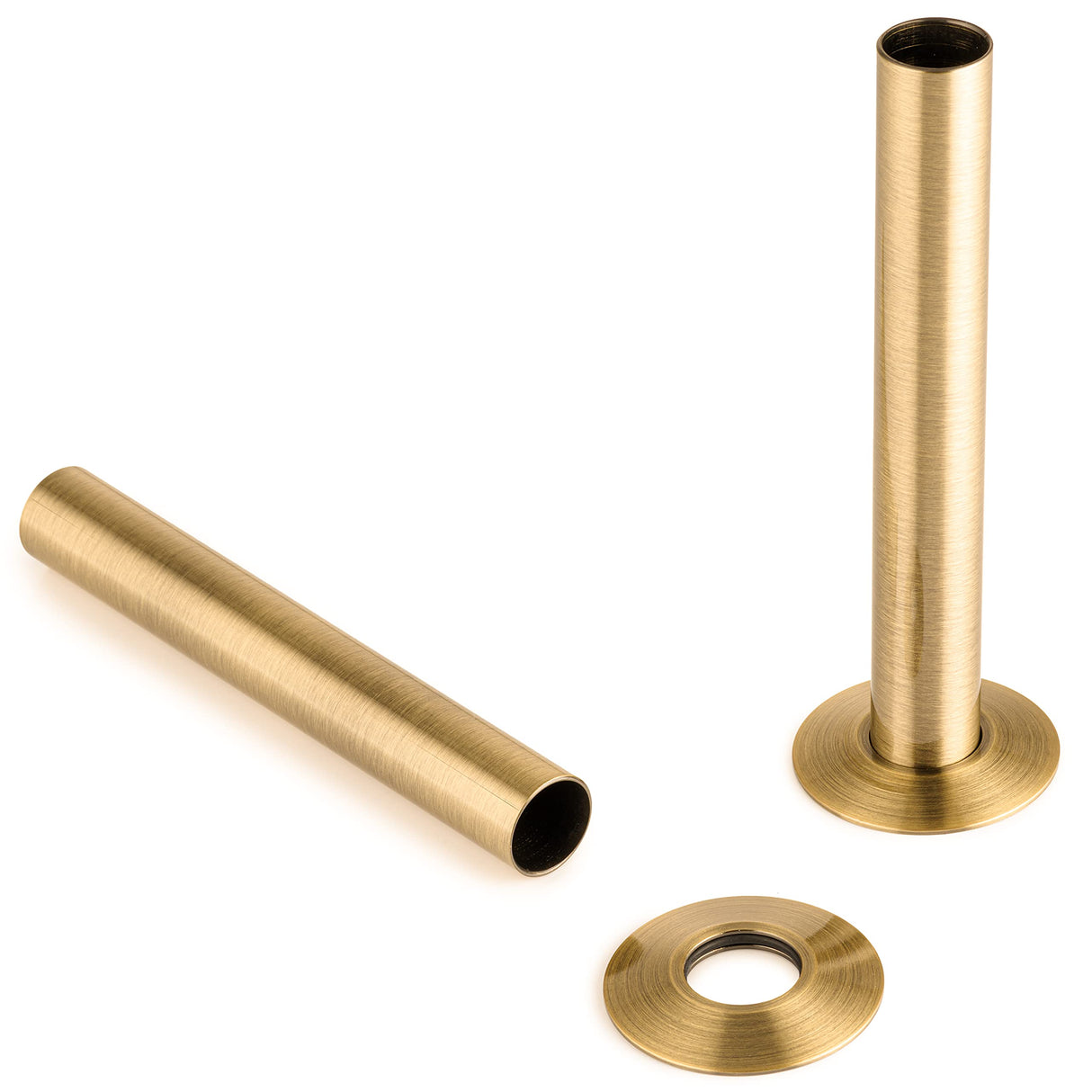 Sandy Beach Brass Pipe Covers - antique brass Radiator Pipe Collars & Sleeves, 130mm x 18mm