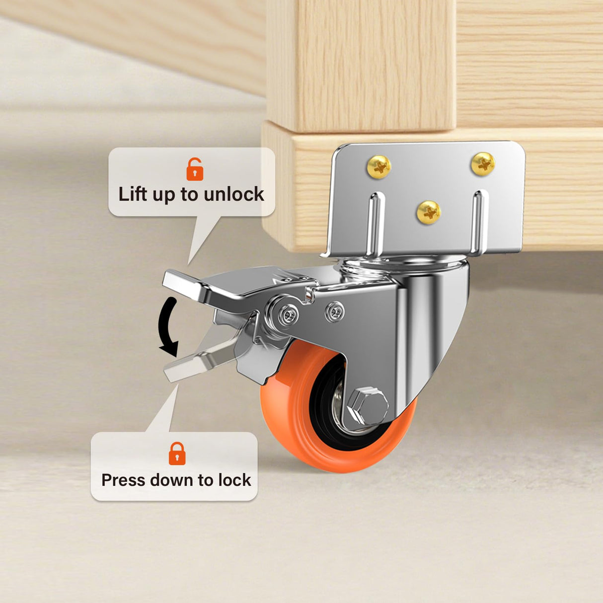 ASHGOOB 2" L-Shaped Caster Wheels Set of 4, Side Mount Swivel Casters