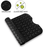 YINENN Bath and Shower Safety Mats 40x16 inch, Non Slip with Suction Cups for Bathroom Stall and Tub Floor, Extra Large and Machine Washable, Drain Holes Keep Bathtub Clean, Black