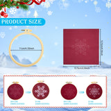 6 Sets Christmas Embroidery kit for Beginners Adults, Antique Red Christmas Ornament Kit Snowflakes Needlepoint Cross Stitch Kits with Patterns, Stitch Learning Kit with Needles Ropes Ribbon-Red