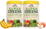 Country Farms Super Greens Apple Banana Powder Smoothie, Organic Super Foods, USDA Organic Drink Mix, Fruits, Vegetables, Mushrooms, Superfood Nutrition, 40 Servings, 2 Pack