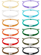 48 Pcs Cross Bracelets Bulk Christian Gifts Braided Rope for Women Men Kids