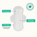 The Honey Pot Company - 80ct - Herbal Sanitary Pads for Women - Regular Flow w/Wings - Infused w/Essential Oils for Cooling Effect & Organic Cotton Cover - Feminine Care - FSA & HSA