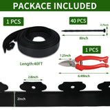 Yonroik No Dig Lawn Edging Kit,40 FT Landscape Edging Border with Stakes fit for Lawn,Flower Garden,Grass,Lawn Edging,The Yard (Black)