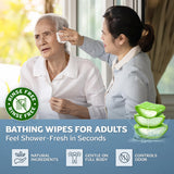 100 XL Body Wipes for Adults Ultra Thick Bathing No Rinse - Microwaveable Shower Wipes, Bath Wipes with Moisturizing Aloe Vera and Vitamin E, 7.8” x 8” In - 10 Packs of 10