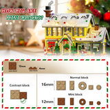 CUBIMANA 2025 Christmas Gingerbread House Village Building Set with Light - 1993PCS Holiday Snow Village Mini Building Blocks Toy with Bus & Pickup Truck Xmas Gifts for Adults Kids Boys Girls Age 12+