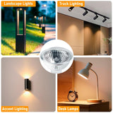 Jaenmsa MR16 Halogen Bulbs 50W,6 Pack 12V 50W MR16 Light Halogen Bulbs 2 Pin GU5.3 Base Dimmable with Clear Glass Cover,High Output 2700K Warm White mr16 Light Bulb for Landscape Lights, Track Lights