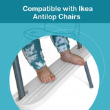 White IKEA High Chair Foot Rest, Compatible with Antilop Chairs | Adjustable, Reversible & Non-Slip Footrest for IKEA Chair - Made with Durable Polypropylene - Antilop Accessories