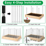 Metal Garden Netting Covers Kit, 6 Pack 2.6FT Poles, 10FTX13FT Mesh
