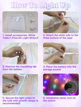 Fuzmo Light Up Princess Dress Up for Girls 3 4 5 6 Years Old, Purple