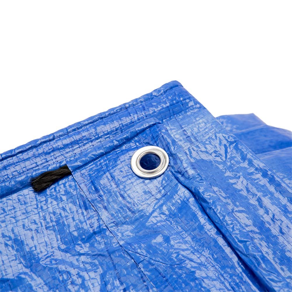 Grizzly Tarps by B-Air 10' x 14' Large Multi-Purpose Waterproof Heavy Duty Poly Tarp with Grommets Every 36", 8x8 Weave, 5 Mil Thick, for Home, Boats, Cars, Camping, Protective Cover, Blue