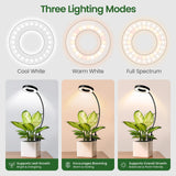 LORDEM Grow Lights for Indoor Plants, 2 in 1 Full Spectrum Plant Light with 360° Gooseneck, 48 LEDs, Auto Timer 6/8/12/16H, 3 Lighting Modes,5 Brightness Levels for Small Plants, 3 Pack Black