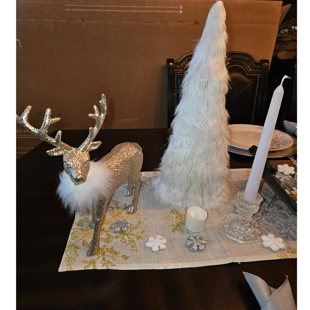 Faux Fur Fluffy Crafts Fabric 23.6x59 inch White, Long Pile Shaggy Fur Fabric for Costume, Halloween Decoration, Home Sewing, Craft Arts Supply, Upholstery, Christmas Plush Furry Material